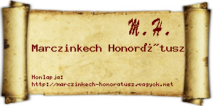 Marczinkech Honorátusz névjegykártya
